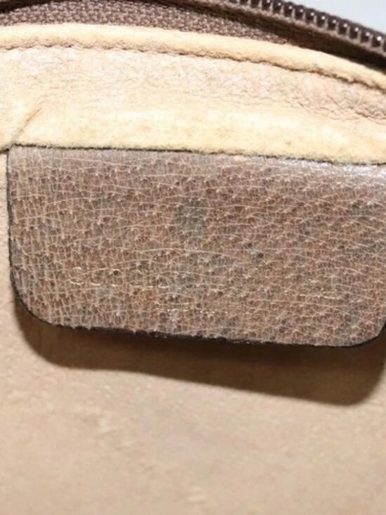 GUCCI GG Supreme Web Sherry Line Clutch Bag PVC Beige Gold 84 01 012 Auth BA803 - Picture 9 of 16